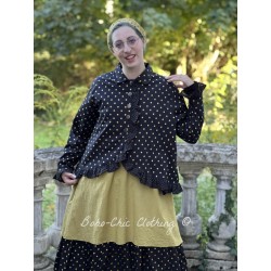 veste courte MARIENE popeline Noir à gros pois bronze