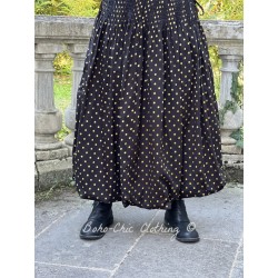 skirt LILOU Black poplin with large bronze dots Les Ours - 1