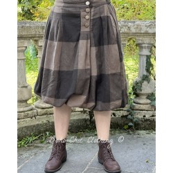 skirt ANGELO Chocolate woolen cloth with large checks Les Ours - 1