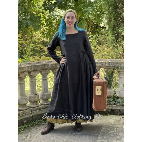 robe AURELINE lin Noir Les Ours - 1