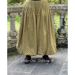 skirt LILOU Bronze poplin with large black dots