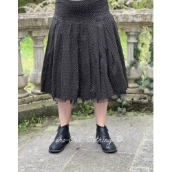 skirt MARICA Black poplin with bronze polka dots