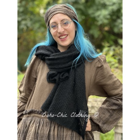 écharpe MOMO laine Noire Les Ours - 1