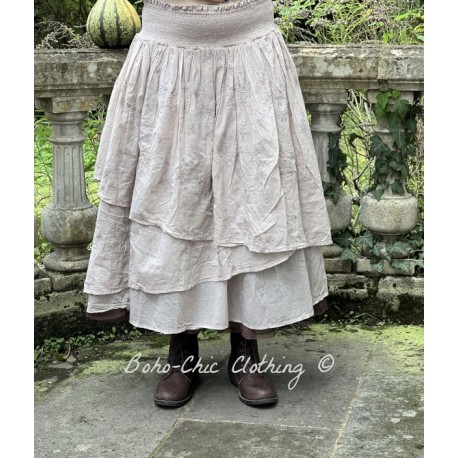 jupe 22160 Rosa voile de coton brodé Rose poudre Ewa i Walla - 1
