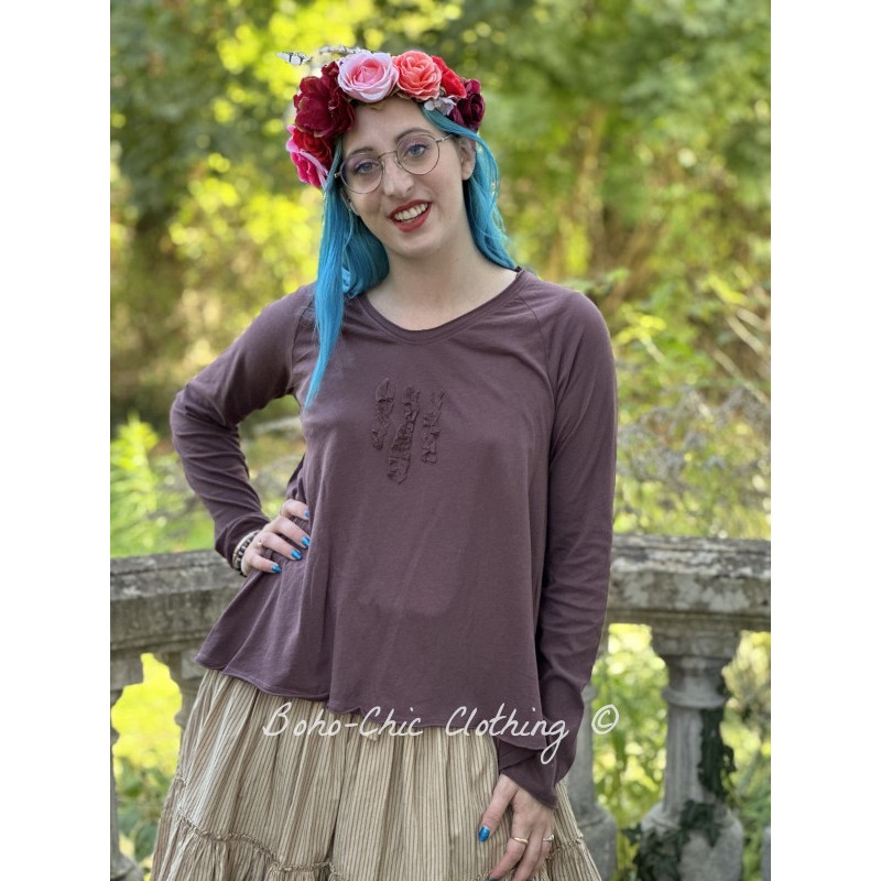 pullover 44861 Sally Burgundy jersey - Boho-Chic Clothing