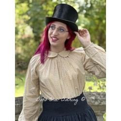 chemisier 44873 Jana voile de coton Beige à petits pois noirs