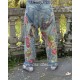 jean's Floral Applique Miner in Washed Indigo Magnolia Pearl - 9