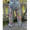 jean's Floral Applique Miner in Washed Indigo Magnolia Pearl - 9