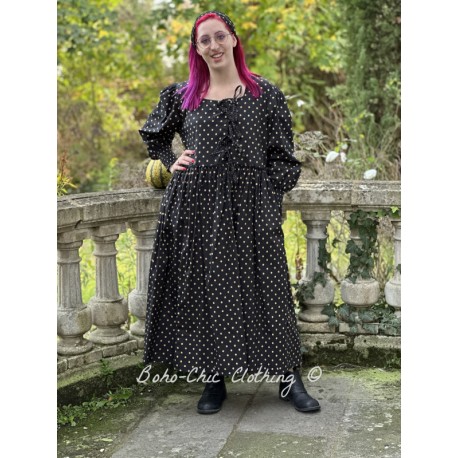 robe BRUNE popeline Noir à gros pois bronze Les Ours - 1