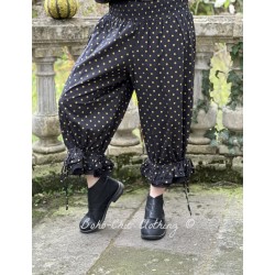 panty / pants ROBERT Black cotton with large bronze dots Les Ours - 1