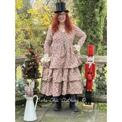 robe 55831 Bertina coton Imprimé fleurs rouges