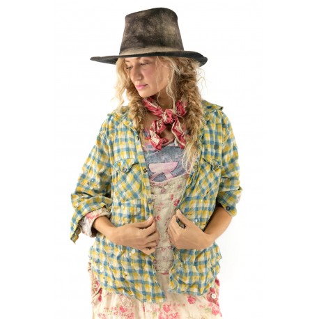 chemise Kelly Western in Leroi Magnolia Pearl - 1
