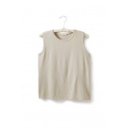 T-shirt without sleeves in flax cotton