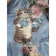 overalls Floral Applique in Washed Indigo Magnolia Pearl - 42