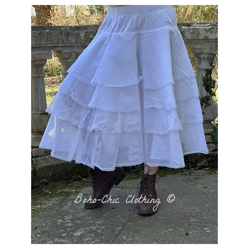 skirt / petticoat 22191 TINE White hard voile - Boho-Chic Clothing