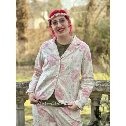 jacket ERINA Large roses cotton poplin Les Ours - 1