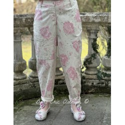 pantalon GASTON popeline de coton Grandes roses Les Ours - 1