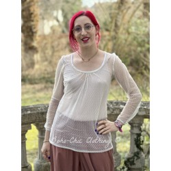 T-shirt ALYCIA tulle de coton Craie