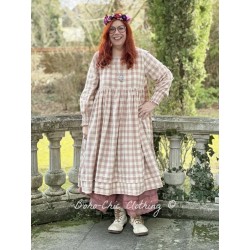 robe ELISE coton rustique Carreaux roses