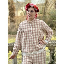 veste réversible POE coton rustique Carreaux roses