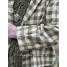 reversible jacket POE Green checks rustic cotton Les Ours - 19