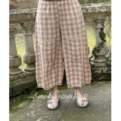 pants GUS Pink checks rustic cotton Les Ours - 1