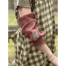 manchettes BLANDINE voile de coton Bois de Rose Les Ours - 1