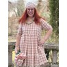 dress TEATA Pink checks rustic cotton Les Ours - 1