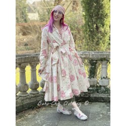 long jacket TAMATA Large roses cotton Les Ours - 1