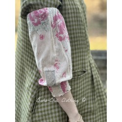 manchettes BLANDINE voile de coton Grandes roses