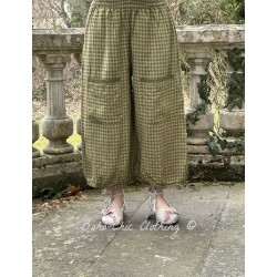 pantalon GUS lin Vichy vert