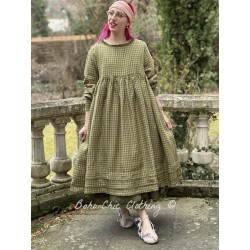 robe ELISE lin Vichy vert Les Ours - 1