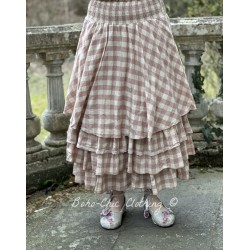 skirt MADELEINE Pink checks rustic cotton Les Ours - 1