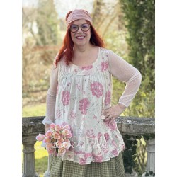 tunic TEVA Large roses cotton voile Les Ours - 1