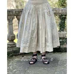 skirt 22178 FABIENNE Ecru linen print Ewa i Walla - 1