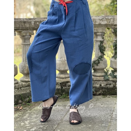 trouser 11389 BRENDA Blue linen Ewa i Walla - 1