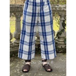 trouser 11385 HENNY Blue checked cotton