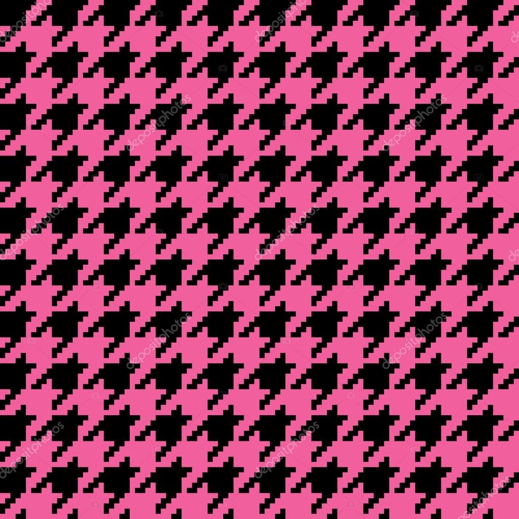 Pied de poule noir et rose