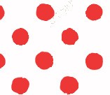 White with red dots